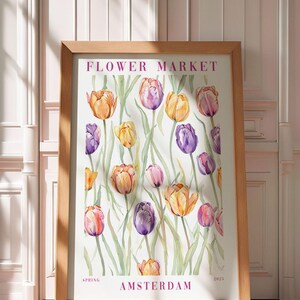 Amsterdam Matisse Flower Market, Flower Market Print, Digital Download, Flower Market Poster, Printable Poster, Wall Art, dopamine decor