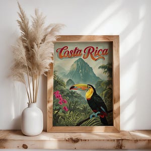 COSTA RICA Tropical Wonderland Print Central American Landscape Printable Costa Rica Travel Poster Vintage Wall Art Rainforest Home Decor
