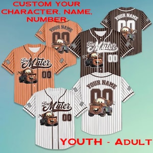 Personalized Name Tow Mater Multi Color Car Jersey, Pixar Tow Mater Car Movie Jersey, Tow Mater Birthday Funny Jersey, Cars Land Collection