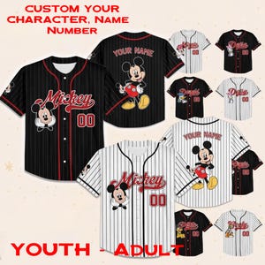 Personalize Disney Mickey and Friends Jersey, Custom Disneyland Kid Youth Adult Jersey, Mickey And Friends Jersey, Funny Birthday Jersey