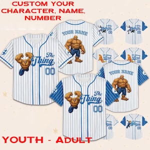 Personalized Name & Number Fantastic Four Disney Boy Jersey, Disneyland Movie Jersey, Superhero Matching Jersey, Family Comic Fan Jersey