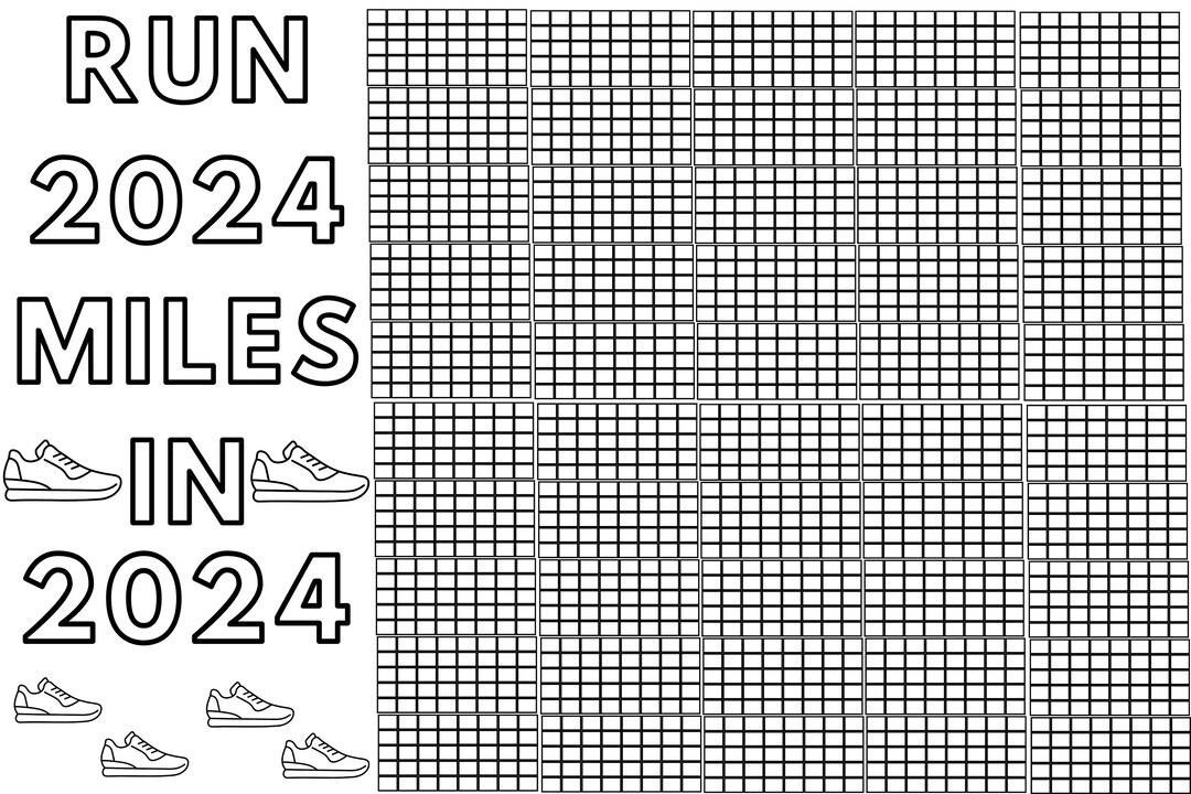 Digital Download 2024 Running Sheet 2024 Open Spots to Color In Etsy
