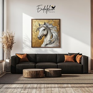 Golden Stallion Wall Art: Schimmel Portrait (Digitaler Download) Bild 2