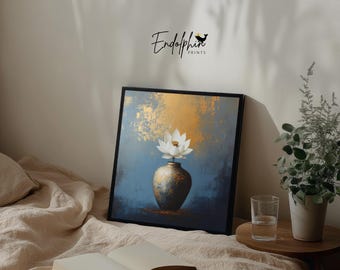 Lotus in der Vase Kunstdruck: Spirituelle Energie Poster (Digitaler Download)