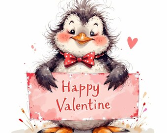 Animals Valentine Clipart, Whimsical JPG Graphics (Digital Download)