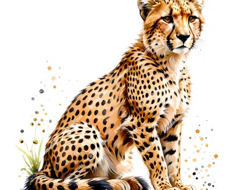 Watercolor Safari Animals Clipart, Jungle Junk Journal (PNG/JPG Digital Download