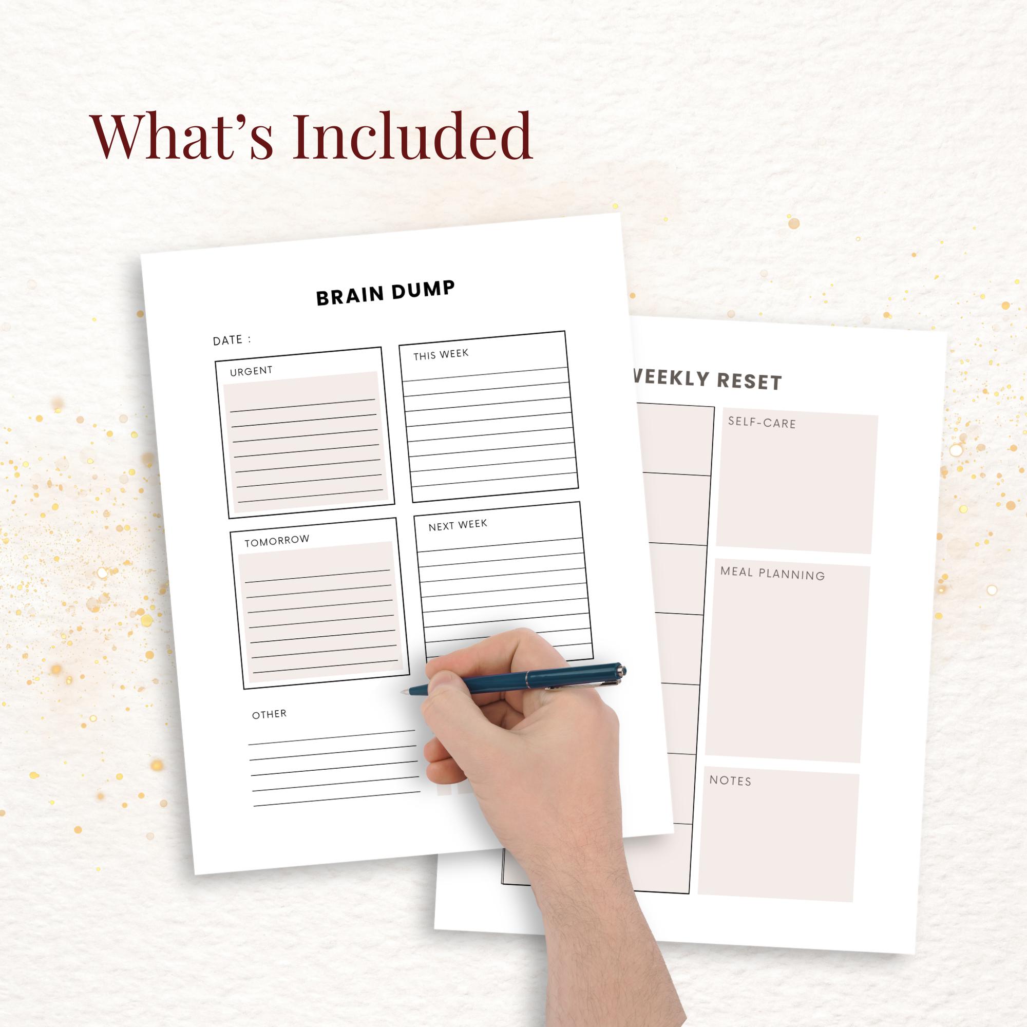 Busy Mom Reset Planner Printable, 30-minute Daily Reset Kit ...