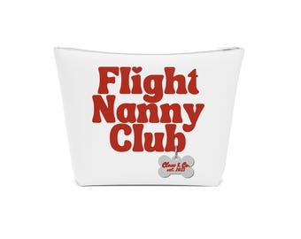 Neceser de algodón Flight Nanny Club, organizador de maquillaje de viaje, regalo para niñera, estuche bonito, artículos esenciales para viajes en avión
