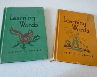 2 1940s Learning Words Grade 7 Grade 8 Vocabulary Textbook 1944 Jesse E. Adams Benj. H. Sanborn & Co