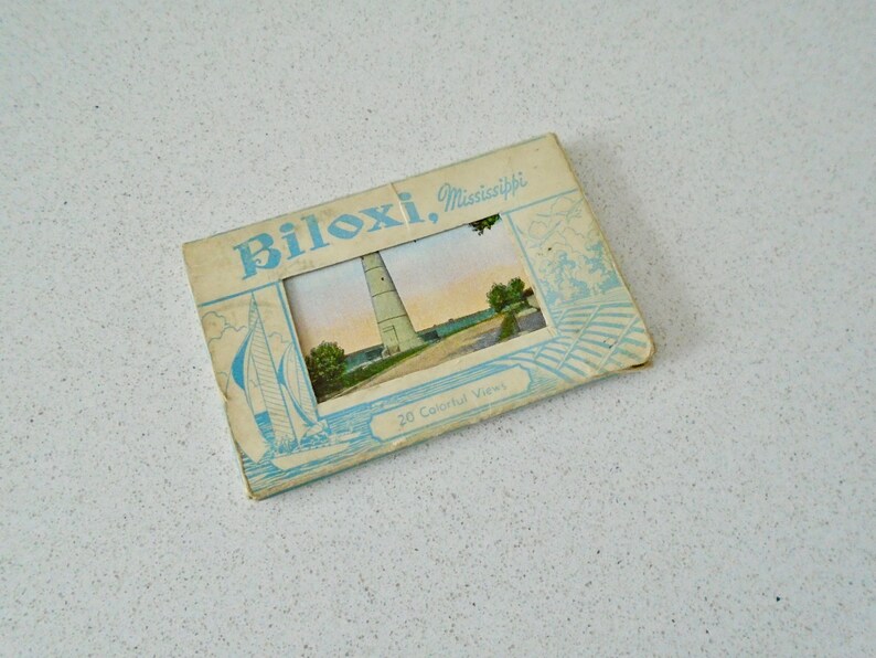 Biloxi Mississippi 20 Tiny Postcards Souvenir Views 1950s