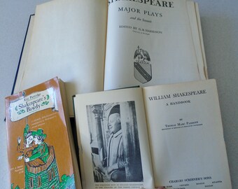 William Shakespeare Lot Major Plays and the Sonnets Edited by G.B. Harrison Shakespeare's Bawdy with the naughty bits & A Handbook