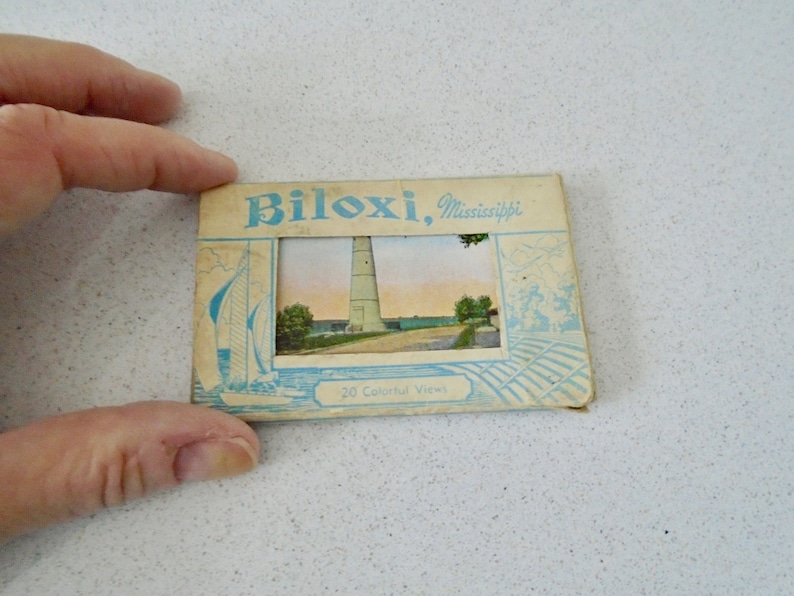 Biloxi Mississippi 20 Tiny Postcards Souvenir Views 1950s