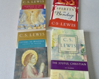 4 C.S. Lewis The Joyful Christian Surprised by Joy Spirits in Bondage Letters to Malcom Chiefly on Prayer Lot