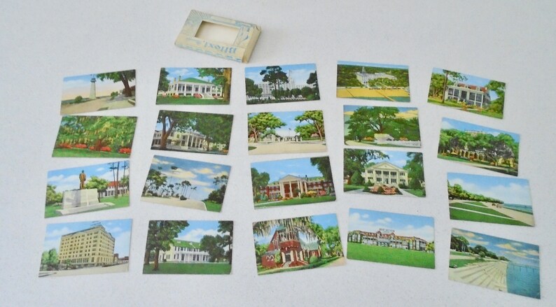 Biloxi Mississippi 20 Tiny Postcards Souvenir Views 1950s