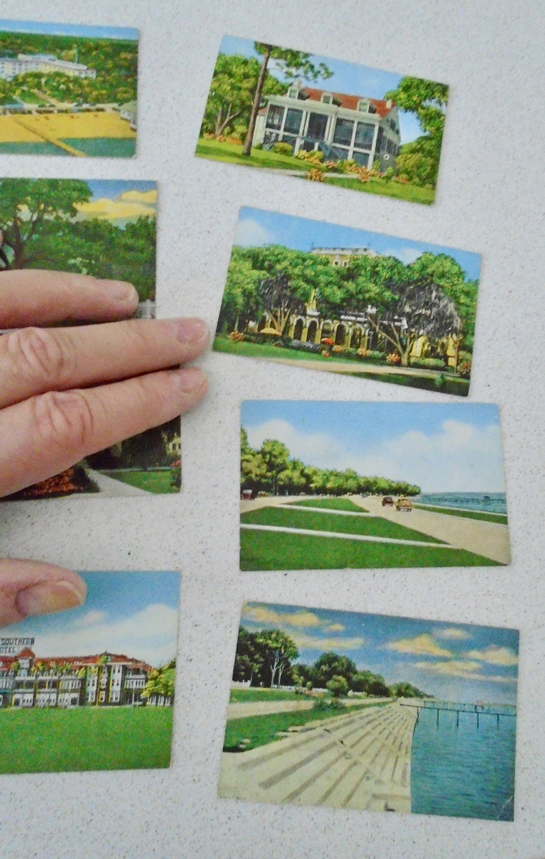Biloxi Mississippi 20 Tiny Postcards Souvenir Views 1950s