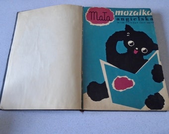 1959 Children's Magazines Mata Mozaika Angielska in English & Polish. Bound Issues Language Learning
