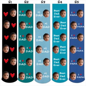 Custom Father&#39;s day socks, Custom Face Socks, Personalized socks, Gifts for Father&#39;s Day, Gifts for Dad, Gifts for him, I Love Dad, Best Dad