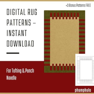 Printable Rug Design Bundle | Modern Tufting & Punch Needle Patterns | Geometric Carpet Digital Download | DIY Floor Decor Templates
