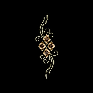 Elegant Floral Geometric Embroidery Design | Neckline Machine Embroidery Pattern | Kurti Neck Embroidery | Decorative Motif Digital Download