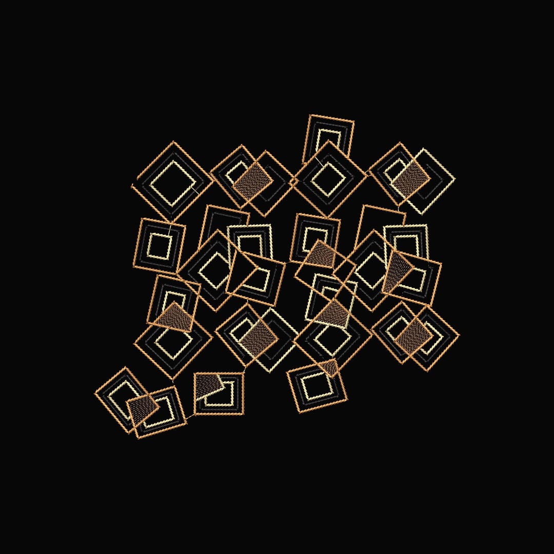 Abstract Geometric Machine Design Geometric Machine Embroidery Design | Modern Abstract Squares Pattern ...
