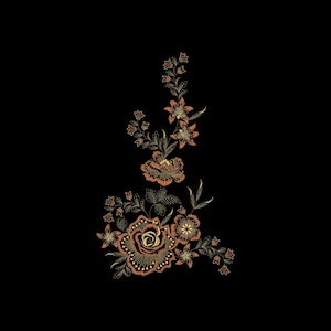 Luxury Floral Stickdatie Kurti Machine Embroidery Design | Elegant Rose Border Pattern | Machine Embroidery Patterns |