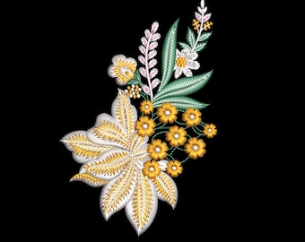 Machine Embroidery Design for Kurti | Floral Embroidery designs| Stickdatei Kurti Embroidery Pattern | Instant Download