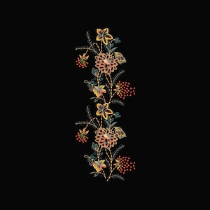 Floral Pailletten Bordüre Stickmuster | Maschinen-Schnittmuster (Digitaler Download)