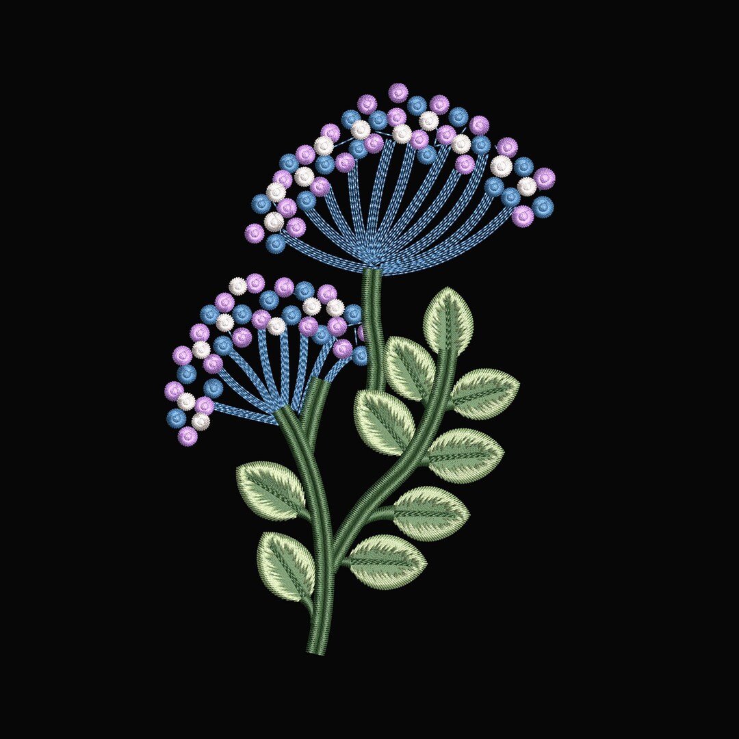 Wildflower Bloom Machine Embroidery Design, Floral Botanical Bouquet ...