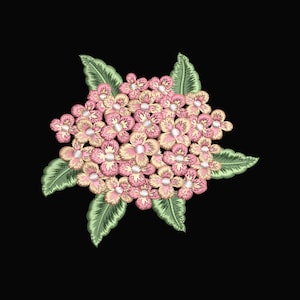 File per ricamo a macchina con bouquet di fiori, motivo botanico vintage, grappolo di fiori primaverili, download in formato PES DST.