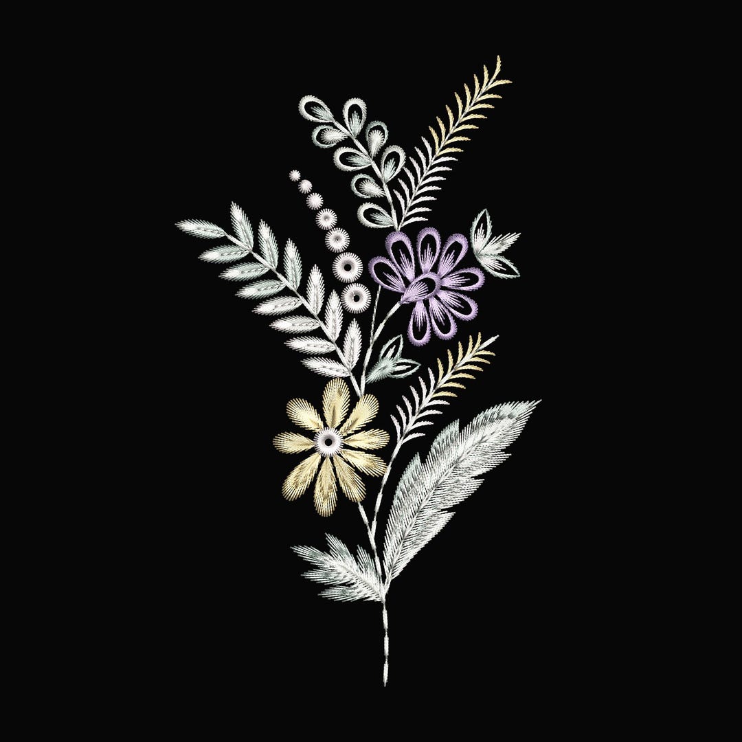Floral Machine Embroidery Design | Stickdatei Kurti Embroidery Pattern ...
