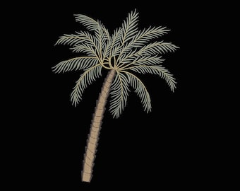 Tropical Palm Tree Embroidery Design, Beach Palm Machine Embroidery, Summer Tree Pattern, Botanical Palm Motif, Instant Download Digital Fil