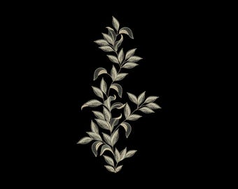 Leaf Embroidery Design | Botanical Vine Machine Pattern (Instant Download)