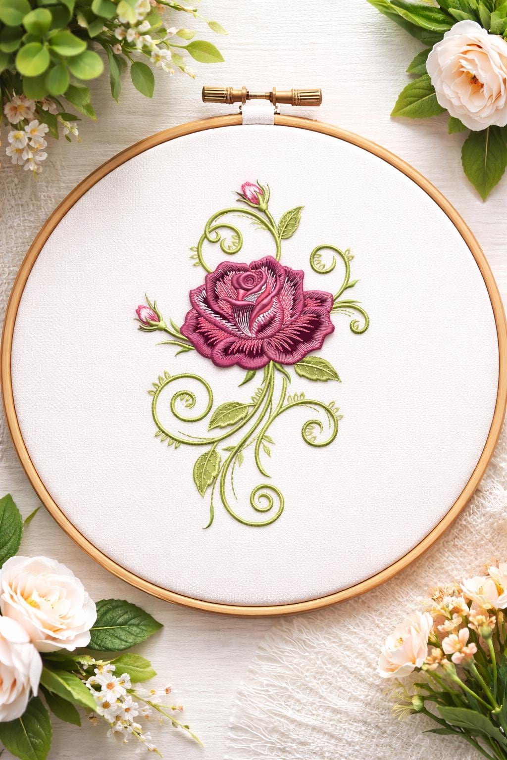 Personalized Roses Machine Elegant Rose Machine Embroidery Design | Botanical Swirls (digital File ...