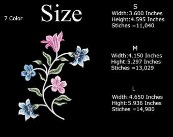 Floral Branch Machine Embroidery Design | Elegant Botanical