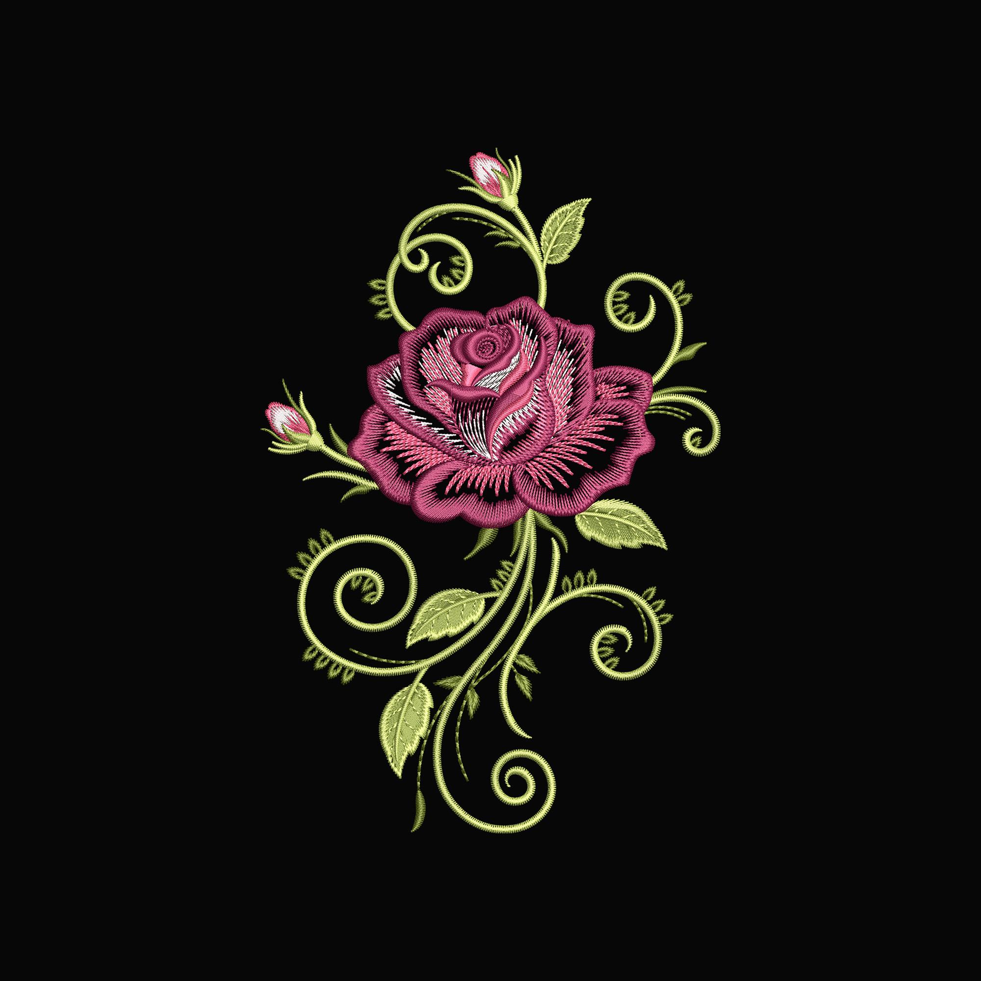 Machine Embroidery Rag Roses Elegant Rose Machine Embroidery Design | Botanical Swirls (digital File ...