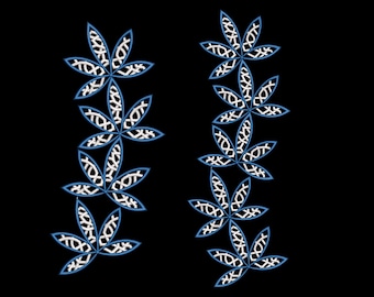 Floral Lace Embroidery Design | Elegant Flower Border Pattern | Machine Embroidery File | Decorative Leaf Motif | Digital Download