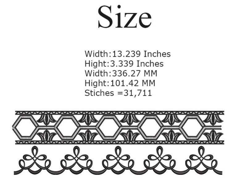 Geometric Lace Border Embroidery Design, Cutwork Floral Trim, Saree ...