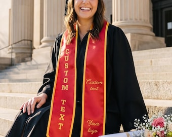Stola di laurea personalizzata Classe 2026, Fascia di laurea personalizzata con nome, logo e scuola, Stola di laurea per college e scuola superiore