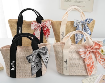 Benutzerdefinierte Strand Stroh Taschen, Brautjungfer Tasche, Brautdusche, Hochzeitsgeschenk, Strandtasche Bachelorette, Brautjungfer Vorschlag, Tragetasche, Geburtstagsgeschenk