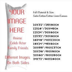 Custom Body Pillowcase, Custom Dakimakura, Anime Body Pillow Cover, Celeb Actor Body Pillow, Custom Photo Gifts, Gifts For Family