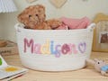 Personalized Handmade Baby Basket, Monogrammed Woven Basket, Baby Gift, Baby Shower Gift, Baby Basket, Storage Basket, Toy Organizer