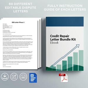 60 DIFFERENT editable dispute letters + Fully Ebook guide of the letters