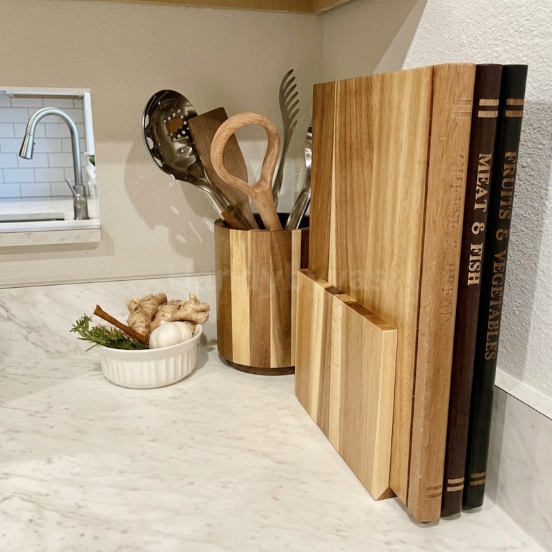 Wooden Cutting Board | Solid Wood Book Shaped Cutting Boards Set of 3 ...