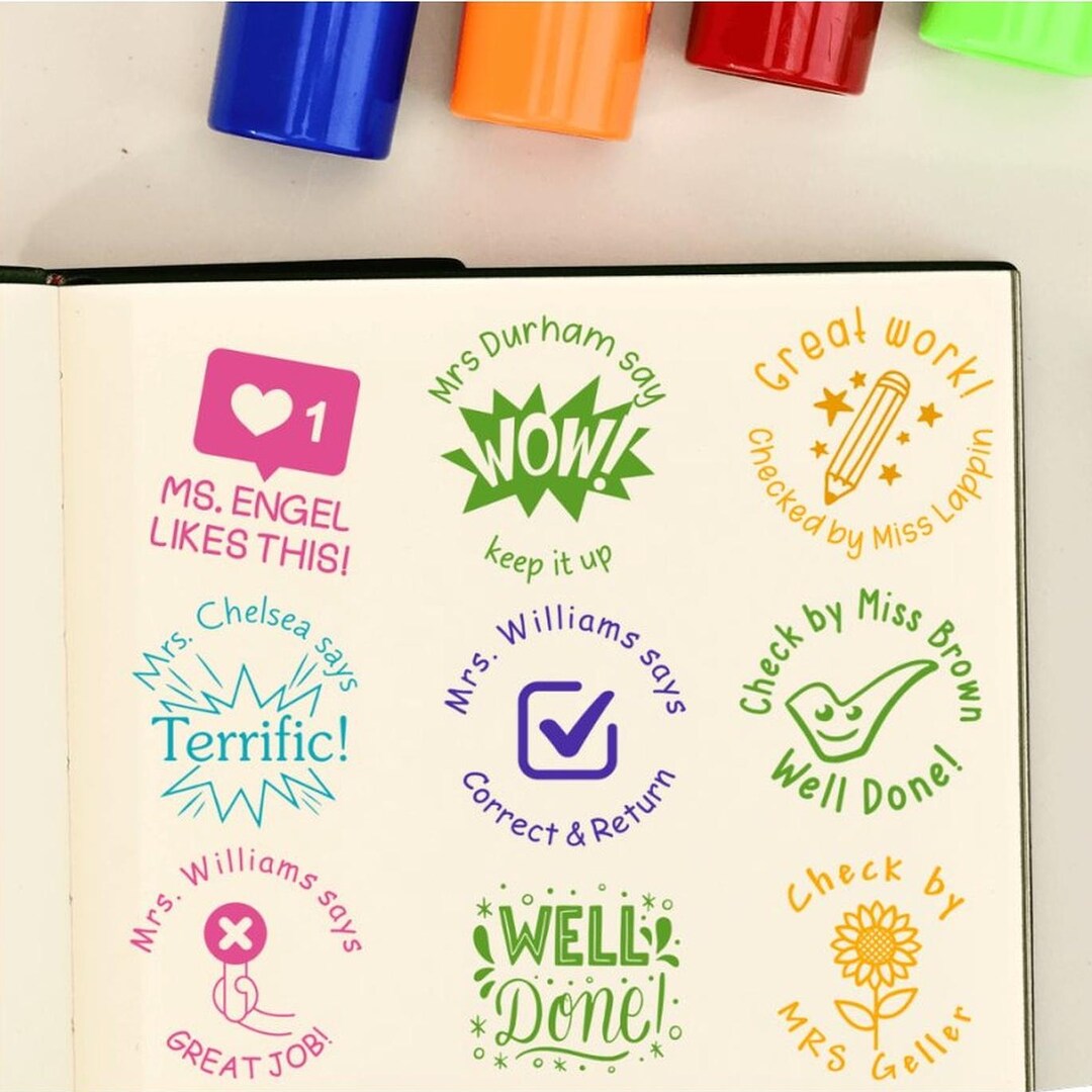 With Comment Stamp Custom Teacher Stamp,personalized Name Teacher Stamps,back to School ...