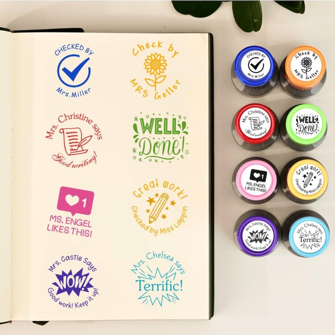With Comment Stamp Custom Teacher Stamp,personalized Name Teacher Stamps,end of Terms Gift ...