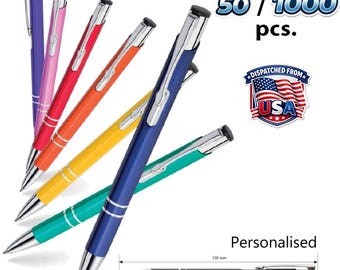 50/1000 x Personalized Metal Pens with Your Custom Logo | Laser Engraved | Bulk Business Gifts, Custom Corporate gifts, Promotional Pens