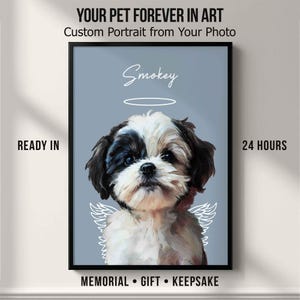 Pet memorial gift, Pet portrait, Pet painting, pet loss gift, Dog painting, custom dog portrait, cat portrait, pet gift, watercolor pet, art