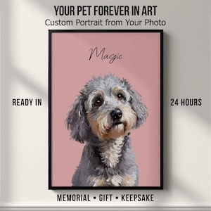 Custom Watercolor Portraits,Using Pet Photo,Personalized Digital Dog Portraits,Cat Portraits,Custom Dog Portraits,Custom Pet Memorial Art