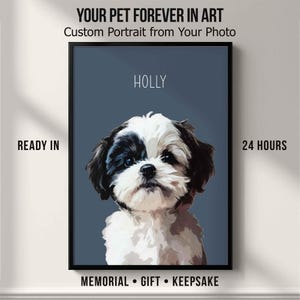 Custom Watercolor Pet Portrait: Personalized Dog Cat Memorial Art (Digital File 24hr Delivery)