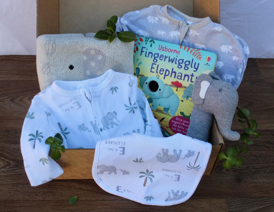 Eco-friendly Elephant-themed Baby Gift Box Made From Thrifted Treasures ...
